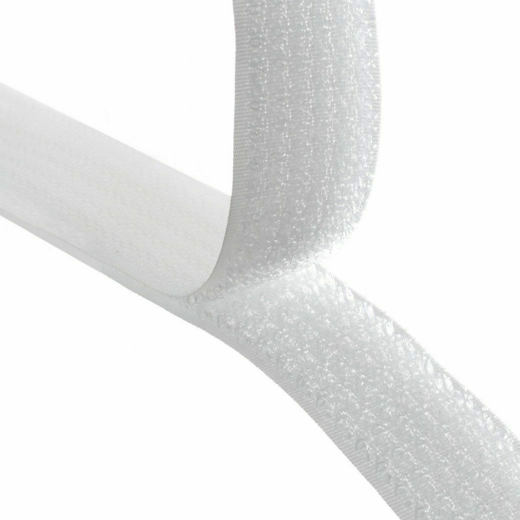 Hook and Loop Sew On Rolls White